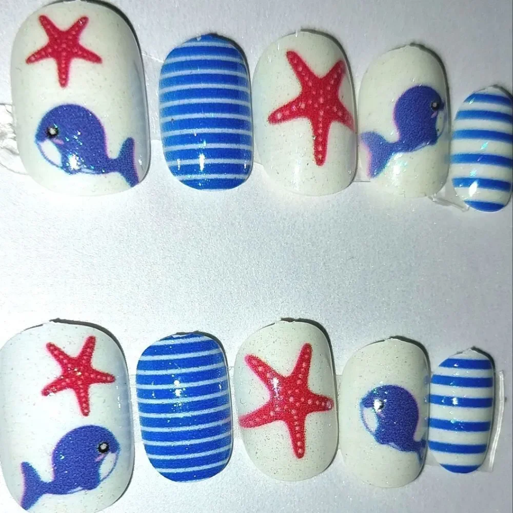 Kids custom sailor 10pc  press on nails